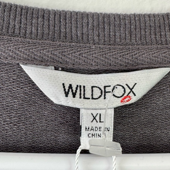 WILDFOX NWT “Easy Does It” Rainbow Graphic Charcoal Plus Pullover Sweatshirt XL - Picture 4 of 16